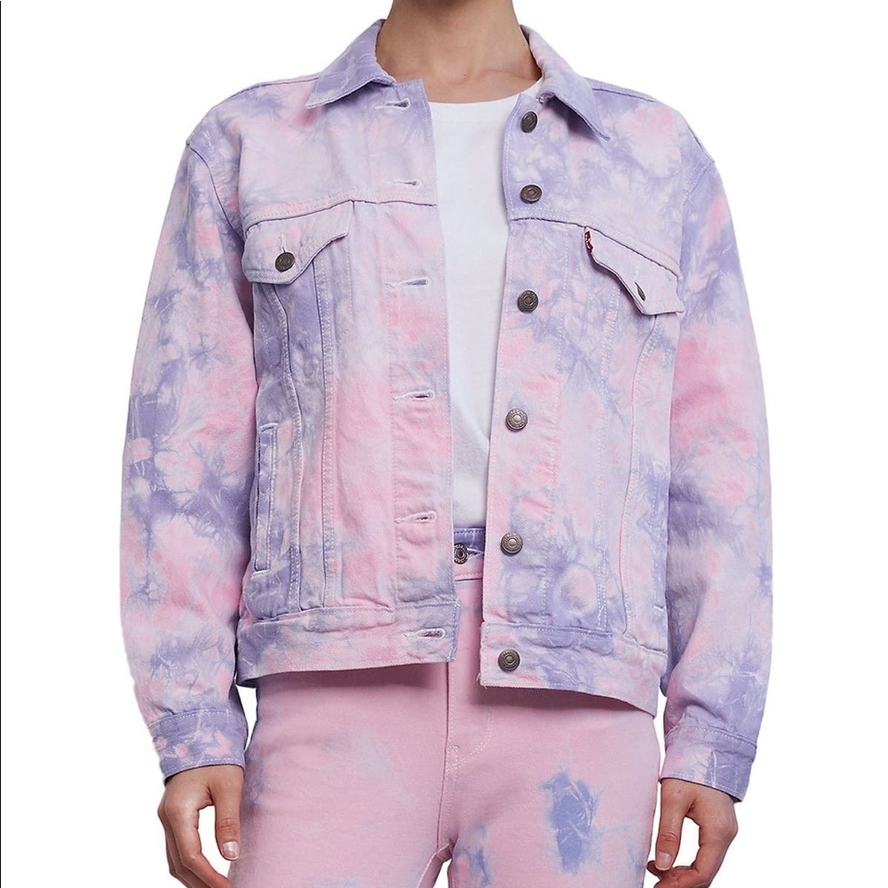 Levi’s Ex-boyfriend Trucker Jacket - Tie Dye NWT - Picture 3 of 7